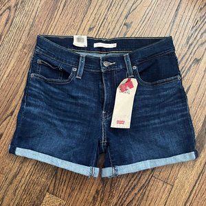 Levi Mid Rise Jean Shorts